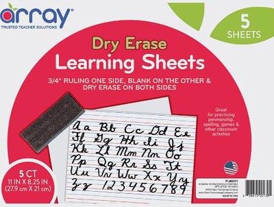 Pacon Two-Sided Array Dry Erase Learning Boards, 8.25 x 11, 5/Pack (PACLB8511)