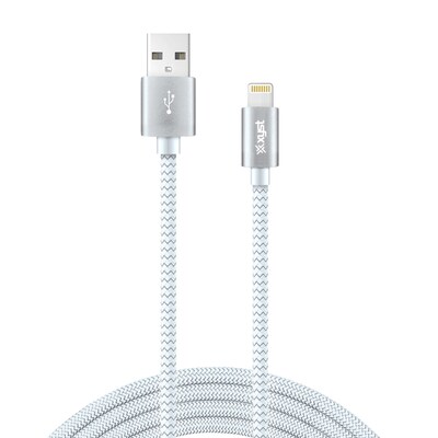 XYST Charge and Sync 10 USB to Lightning Braided Cable, White (XYS-L10604B)