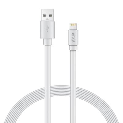 XYST Charge and Sync 4 USB to Lightning Flat Cable, White (XYS-L4604F)