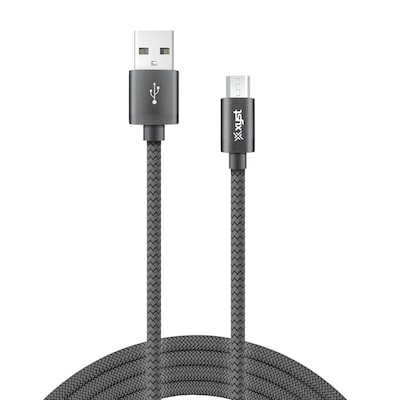 XYST Charge and Sync 10 USB to Micro USB Braided Cable, Black (XYS-M10204B)