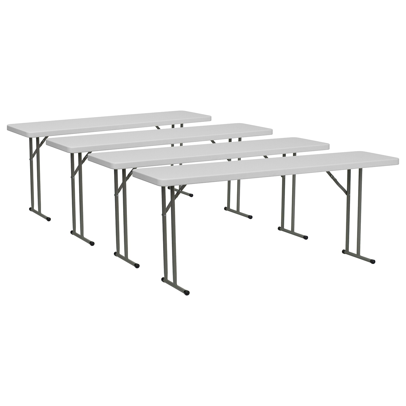 Flash Furniture Elon 18W x 72D Folding Tables, Granite White, 4/Pack (4DADYCZ180GW)