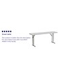 Flash Furniture Elon 18"W x 72"D Folding Tables, Granite White, 4/Pack (4DADYCZ180GW)