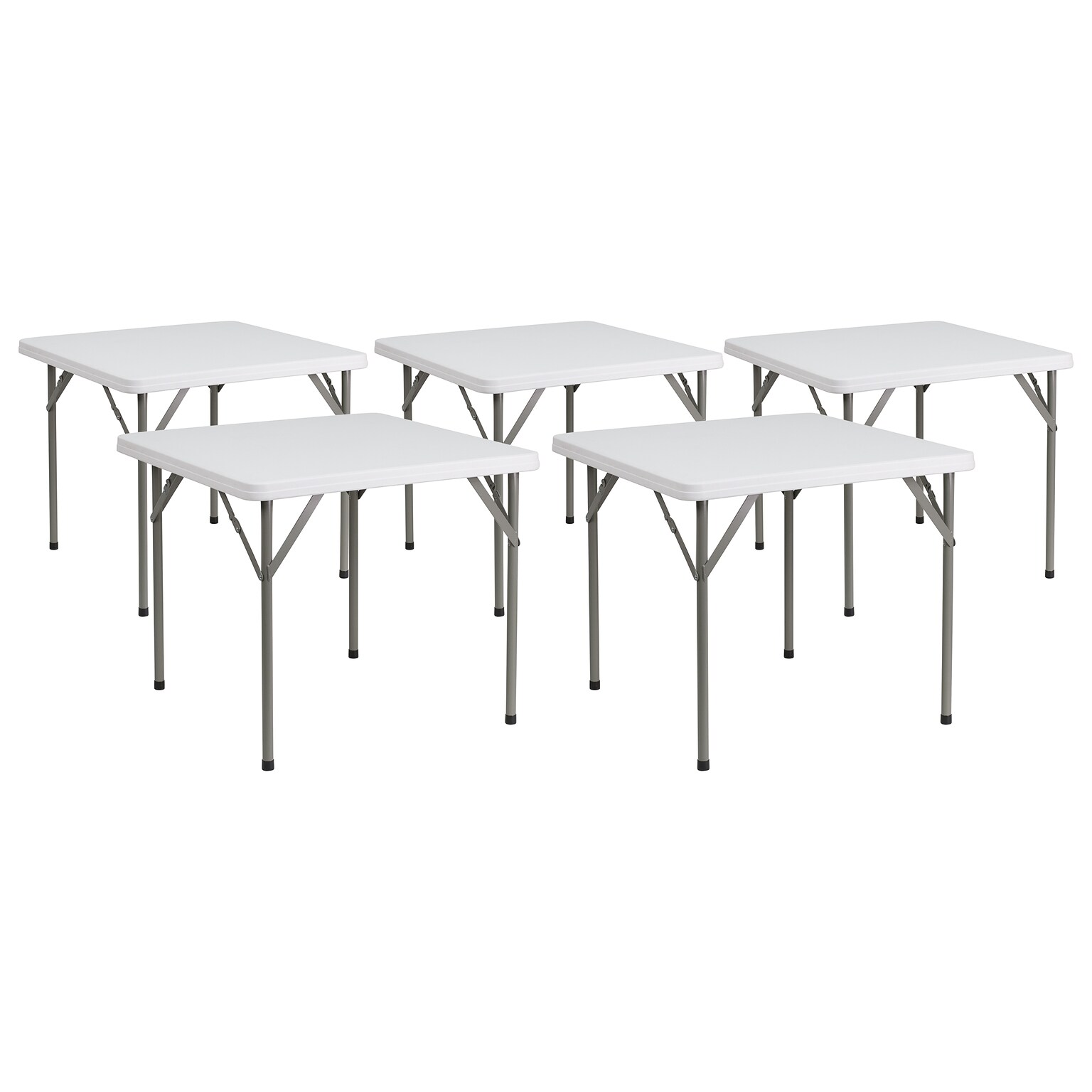 Flash Furniture Elon Folding Tables, 34.25 x 34.25, Granite White  (5DADYCZ86)