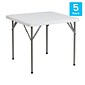 Flash Furniture Elon Folding Tables, 34.25" x 34.25", Granite White  (5DADYCZ86)