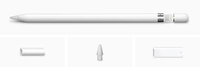 Apple Pencil, 1st Generation, with USB-C to Apple Pencil Adapter, White (MQLY3AM/A)