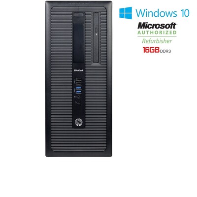 HP 800 G1 Refurbished Tower, Intel Core i5-4570, 16GB Memory, 2TB HDD, DVDRW, Windows 10 Pro