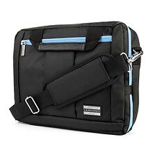 Vangoddy Laptop Messenger, Black/Aqua Nylon (PT_NBKLEA291_17)