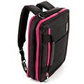 Vangoddy Nylon Backpack Messenger Shoulder Bag Case for 13.3 to 14 Inch Laptop, Black Pink (PT_NBKLE