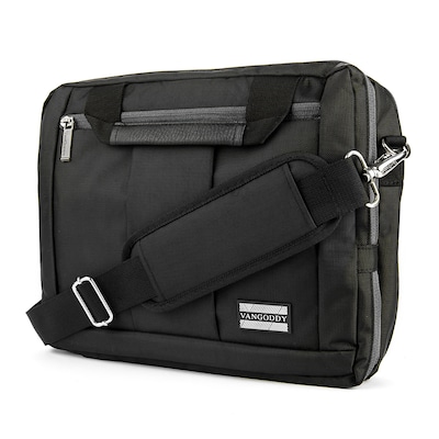 Vangoddy Nylon Backpack Messenger Shoulder Bag Case for 13.3 to 14 Inch Laptop, Black (PT_NBKLEA282_