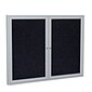 Ghent 3' H x 5' W Enclosed Recycled Rubber Bulletin Board with Satin Frame, 2 Door, Confetti (PA23660TR-CF)