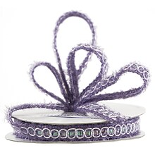 JAM Paper® Nylon Knit Decorative Ribbon, 3 Yards, Lavender Purple Metallic, Sold Individually (E7973