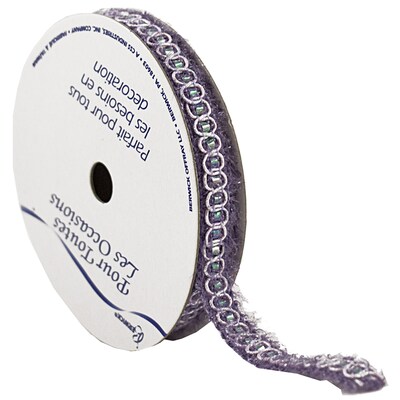 JAM Paper® Nylon Knit Decorative Ribbon, 3 Yards, Lavender Purple Metallic, Sold Individually (E797308)