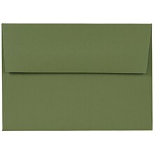 JAM Paper 4Bar A1 Invitation Envelopes, 3.625 x 5.125, Olive Green, 25/Pack (5157438)