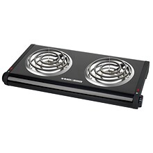 Black & Decker® Double Burner Portable Buffet Range, Black (DB1002B)