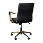 Flash Furniture James LeatherSoft Swivel Mid-Back Executive Office Chair, Black/Gold (GO21111BBKGLD)