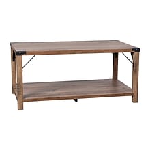 Flash Furniture Wyatt 40 x 22 2-Tier Coffee Table, Rustic Oak (ZG037OAK)