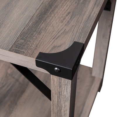 Flash Furniture Wyatt 17.5" x 17.5" 2-Tier End Table, Gray Wash (ZG036GY)