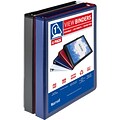 Samsill Durable View Binders 3 D-Ring, Black, Blue, Red, Green, 4 Pack (MP46409)