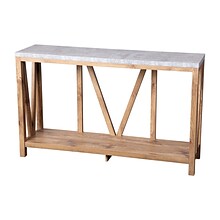 Flash Furniture Charlotte 52 x 14 2-Tier Console Accent Table, Warm Oak/Concrete (ZG034OAKCONC)