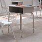 Flash Furniture Billie 24" W Student Desk with Open Front Metal Book Box, Gray Granite/Silver (FDDESKGYGY)