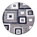 Flash Furniture Gideon Collection Olefin and Cotton 60 Round Machine Made Area Rug, Blue/Gray/White