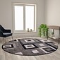 Flash Furniture Gideon Collection Olefin and Cotton 96" Round Machine Made Area Rug, Blue/Gray/White (OKH7146ATUR8RBL)