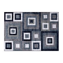 Flash Furniture Gideon Collection Olefin/Cotton 84 x 60 Rectangular Machine Made Area Rug, Blue/Gr