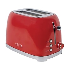 VETTA 2-Slice Extra-Wide-Slot Retro Toaster, Red (VTS-201RRD)