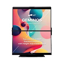 Mobile Pixels Inc. Geminos 24 Dual-Screen Desktop Monitor, Black (116-1001P01)