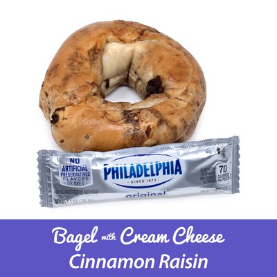Burry Individually Wrapped Cinnamon Raisin Bagel w/ Cream Cheese, 4.6 Oz, 6/Box (307-00371)