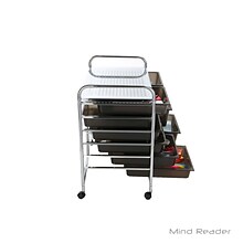 Mind Reader 3TROLL6-BLK Metal Binding 9 Double Drawer Trolley, Black