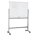 Mind Reader Mobile Double-Sided Dry-Erase Whiteboard, Aluminum Frame, 47 x 36 (ROLLBOARD-WHT)