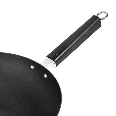 Joyce Chen Professional Series Carbon Steel 12-Inch Excalibur Nonstick Stir Fry Pan with Phenolic Handle, Black (J22-0030)