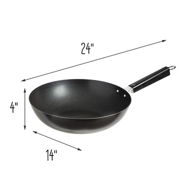 Joyce Chen Professional Series Carbon Steel 12-Inch Excalibur Nonstick Stir Fry Pan with Phenolic Ha
