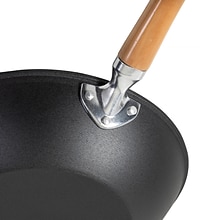 Joyce Chen Professional Series 11.5-Inch Cast Iron Stir Fry Pan with Maple Handle, Black (J23-0003)