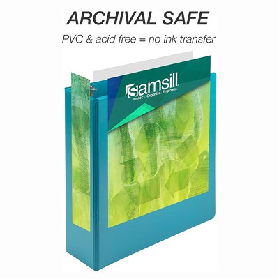 Samsill Earth's Choice Plant-Based 3" 3 Ring View Binders, Assorted Tropical Colors, 4/Pack (MP48689)