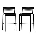 Flash Furniture Nash Modern Steel Slat-Back Barstool, Black, 2 Pieces/Pack (2XUCH10318BBK)