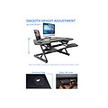 Rocelco 46W 5-18H Adjustable Corner Standing Desk Converter with Dual Monitor Mount, Black (R CAD