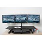 Rocelco 46"W 5"-20"H Large Adjustable Standing Desk Converter with Triple Monitor Mount, Black (R DADRB-46-DM3)