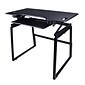 Rocelco 46"W 34"-49"H Large Full Standing Desk with Converter and Floor Stand, Black (R DADRB-46-FS2)