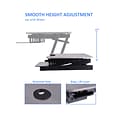 Rocelco 37.5W 5-17H Adjustable Standing Desk Converter with Dual Monitor Arm & Anti Fatigue Mat,