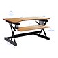 Rocelco 40"W 34"-49"H Full Standing Desk with Converter and Floor Stand, Teak (R DADRT-40-FS2)