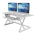 Rocelco 46W 5-20H Large Standing Desk Converter, Stand Up Triple Monitor Riser, White (R DADRW-46
