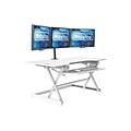Rocelco 46W 5-20H Large Adjustable Standing Desk Converter with Triple Monitor Mount, White (R DA