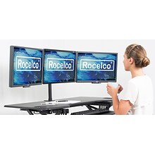 Rocelco Triple Monitor Mount, Articulating Arms for 13-27 LED LCD Screens, Black (R DM3)