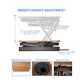 Rocelco 32W 5-18H Adjustable Standing Desk Converter with Anti Fatigue Mat, Teak Wood Grain (R EA