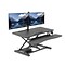 Rocelco 37.4W 5-20H Electric Standing Desk Converter with ACUSB Charger Dual Monitor Mount, Black