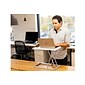 Rocelco 19"W 1"-15"H Portable Small Standing Desk Converter with Carry Bag, White (R PDRW)