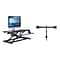 Rocelco 31.5W 4-20H Adjustable Standing Desk Converter with Dual Monitor Mount, Black (R VADRB-DM