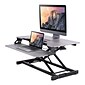 Rocelco 31.5"W 4"-20"H Adjustable Steel Standing Desk Converter with Dual Monitor Mount, Gray (R VADRG-DM2)